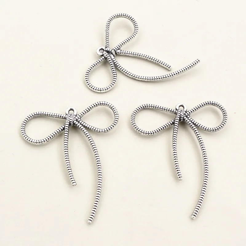 

10 шт. металлический большой галстук-бабочка подвески кулон 44x36 мм античное серебро цвет DIY аксессуары для изготовления ювелирных изделий фурнитура ожерелье брелки