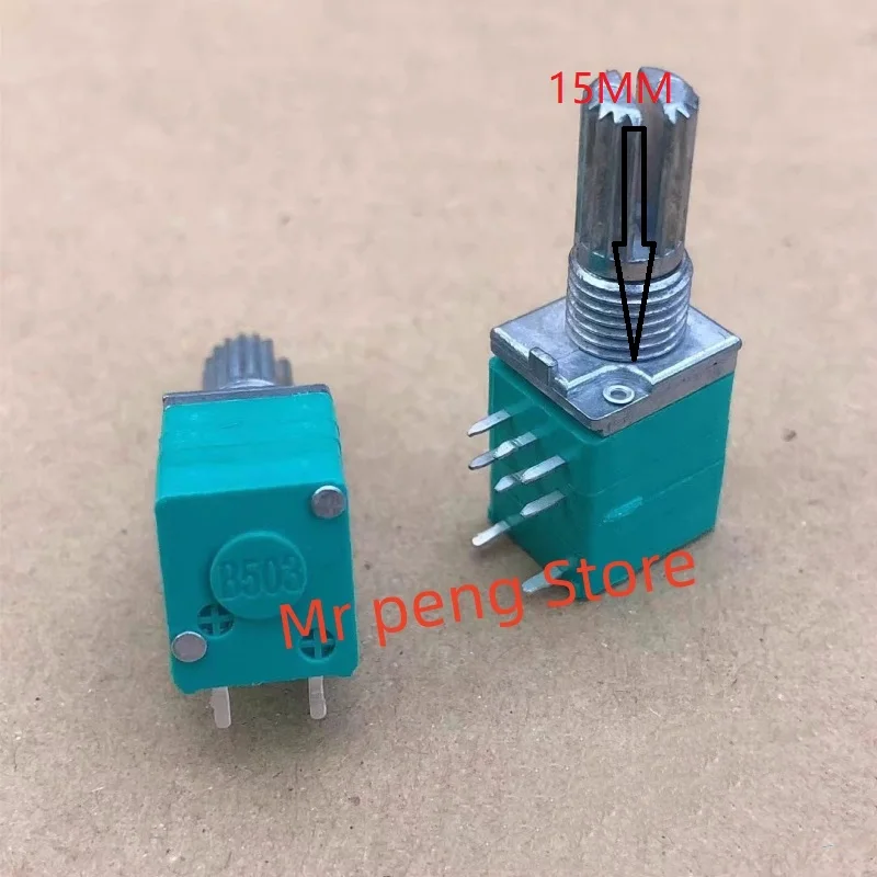 5pcs  High quality RK09 precision potentiometer double rotary switch B50K speaker wire controller 15MM handle