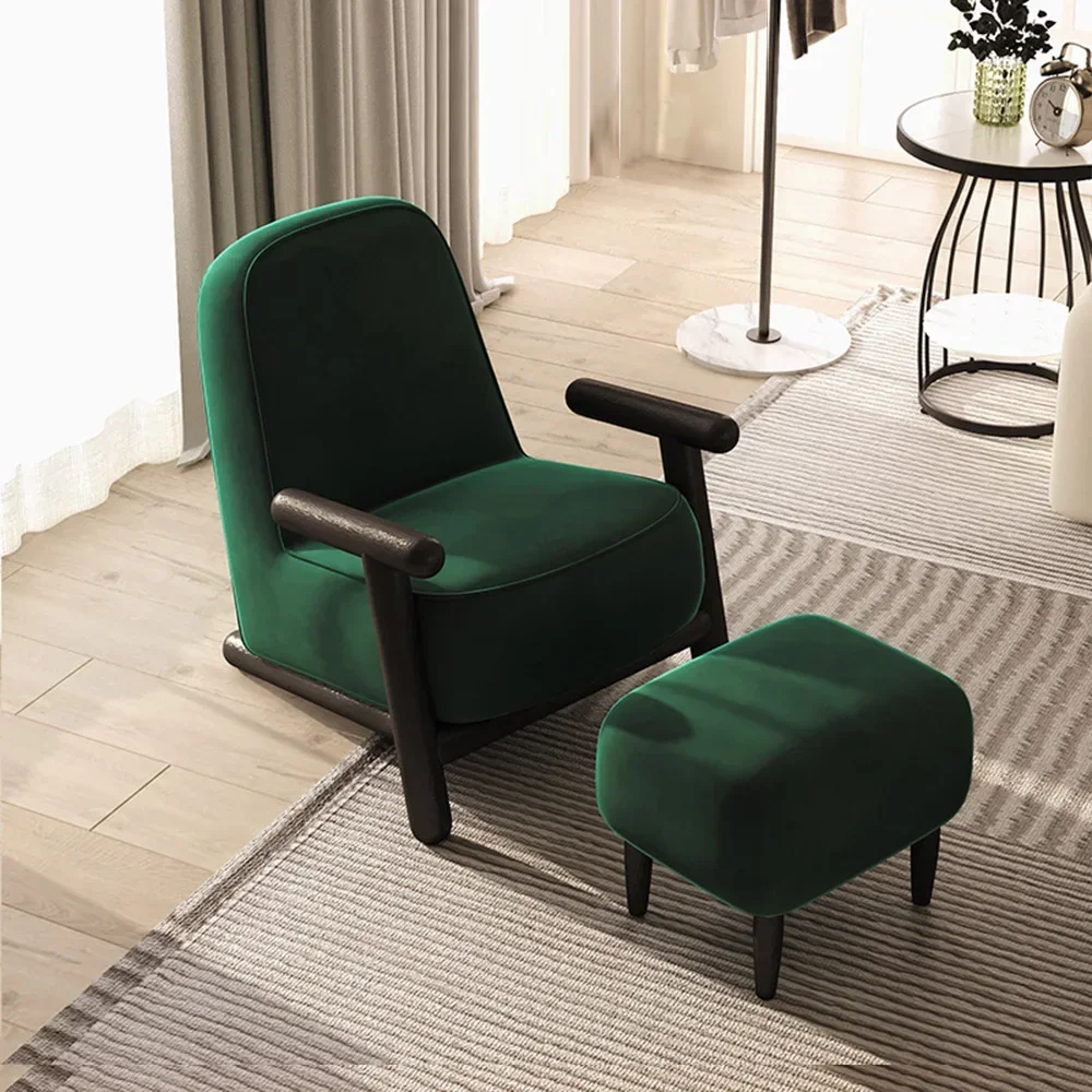 

l Modern Solid Wood Frame Single Chair Velvet Fabric Living Room Sofa Set Furniture Chair For Home