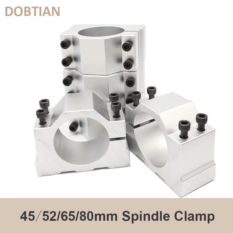 

Aluminium CNC Spindle Clamp Holder Inner Diameter 52mm 65mm 80mm Z Axis Router Mount Bracket 800W 1.5KW 2.2KW Spindle Fixture