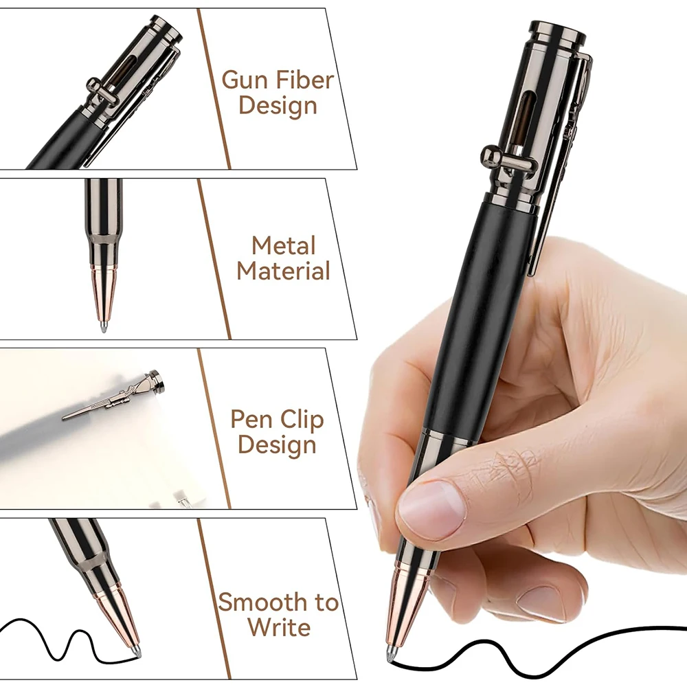 Luxury Metal Ballpoint Pen Black Ink Roller Ball Pens for Writing Signature School Office Stationery Supplies Party Present Logo