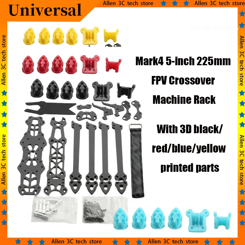 Universal Mark4 225mm 5-Inch Fpv Drone Frame Carbon Fiber 5mm Arm Remote Quadcopter Frame With 3d Printed Components