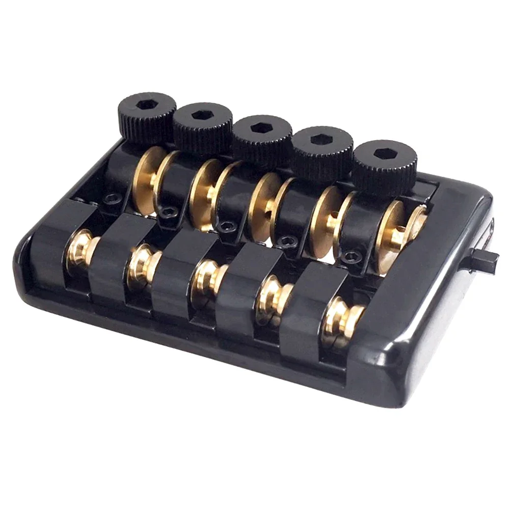 

Headless Electric For Bass Guitar Bridge Tailpiece Nut Part Sturdy Construction Vintage Design Distinctive Sound Black Color