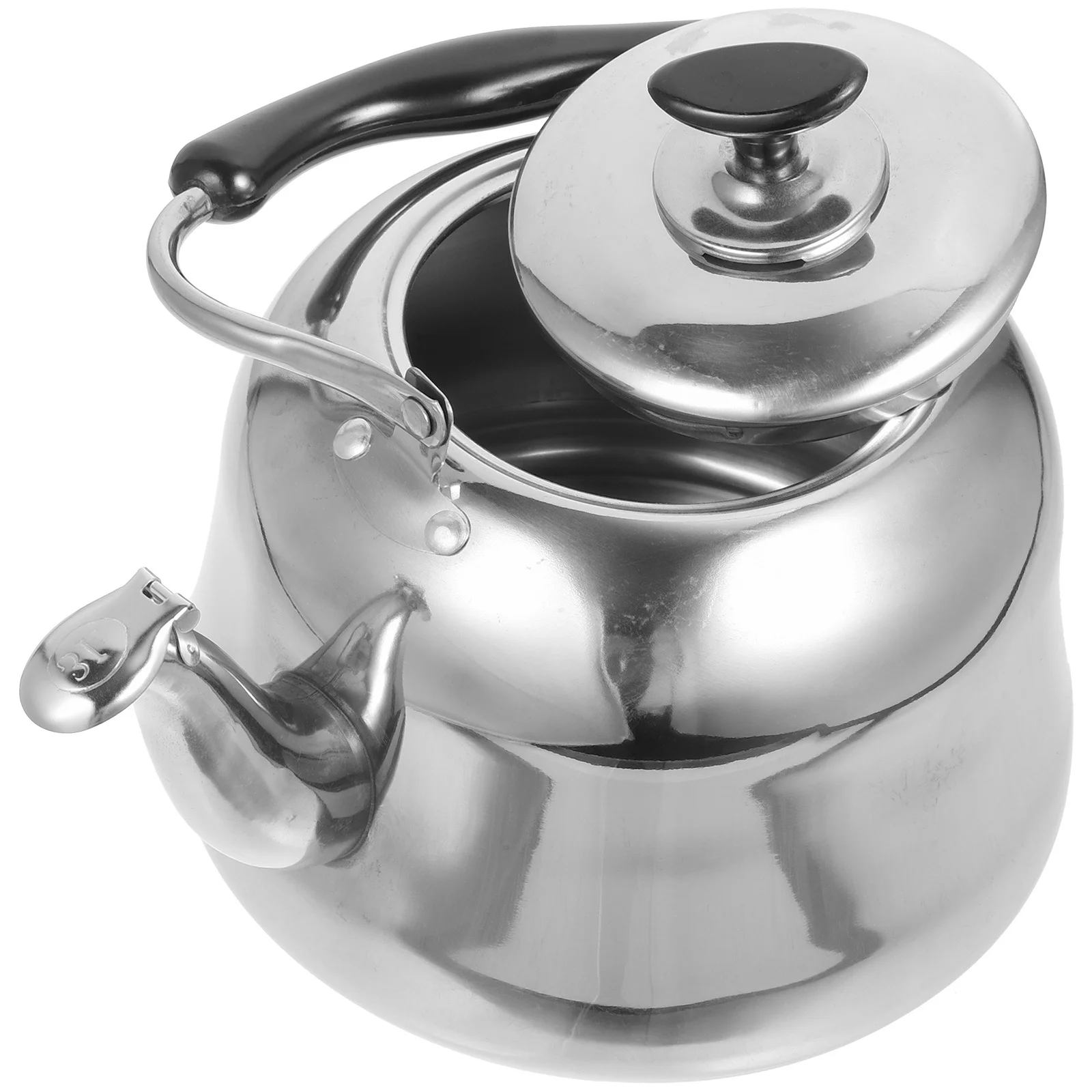 

1pc Large Capacity Stainless Steel Whistling Kettle Water Boiling Pot For Gas Cooker Tea Coffee Silver Kitchen Stovetop