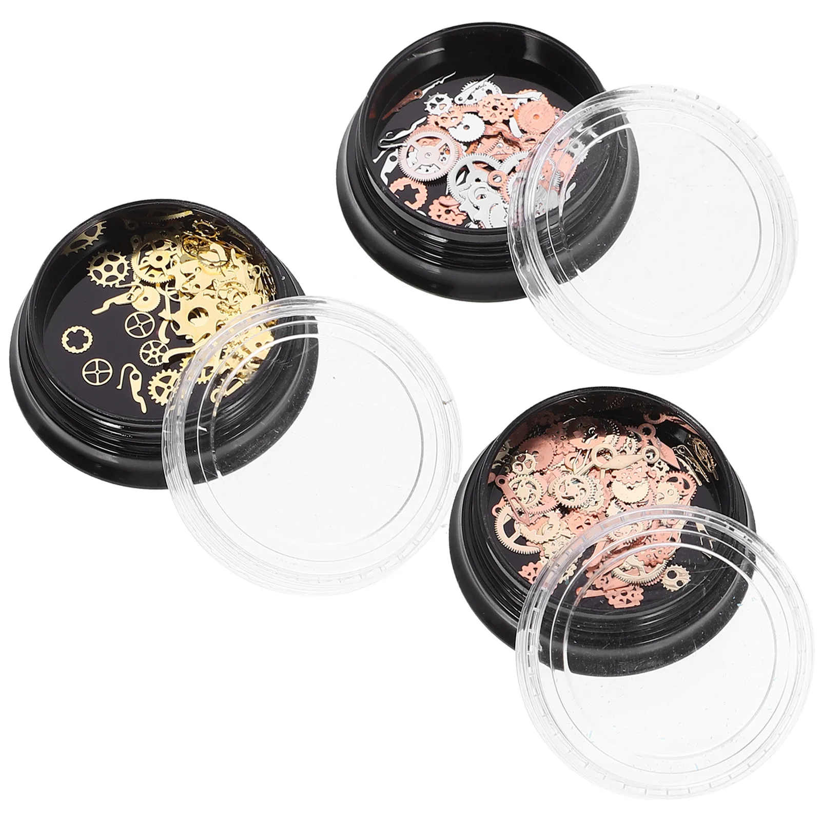 3 صناديق التروس المعدنية Steampunk سبيكة عجلة السحر DIY بها بنفسك صنع المجوهرات الهاتف الديكور سترة سلسلة خلخال لوازم