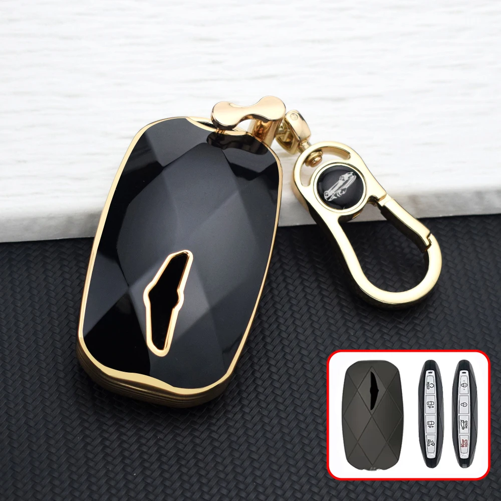 8 Buttons TPU Car Key Case Cover for Hyundai Genesis GV60 GV90 G90 G70 G80 EQ900 Auto Shell Fob Holder Protector Accessories
