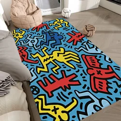 K-Keith H-Haring Art Floor Mat Retro Multiple Choice Living Room Kitchen Rug Non-Slip Modern Home Decor