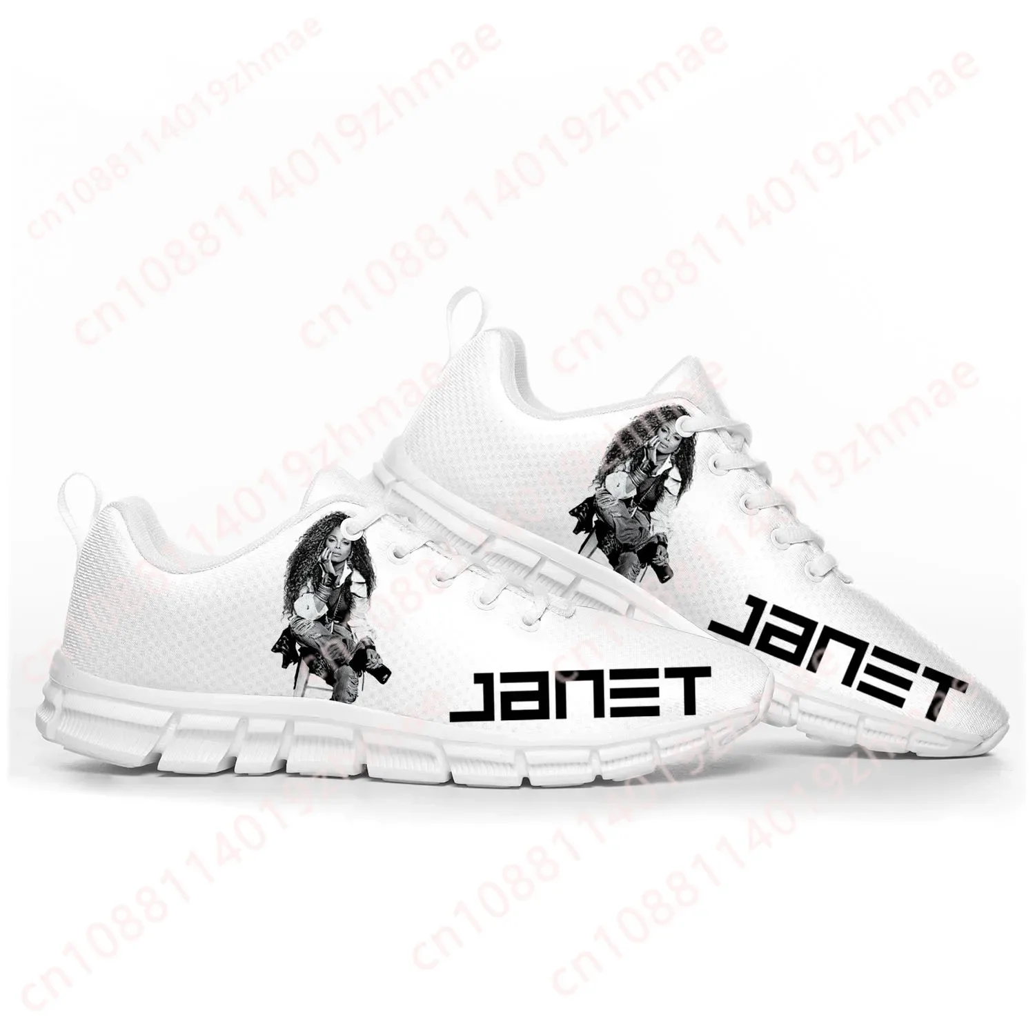 

Спортивная обувь Janet Jackson Singer Pop для мужчин, женщин, подростков и детей, повседневные кроссовки на заказ, высококачественная обувь для пар, белые
