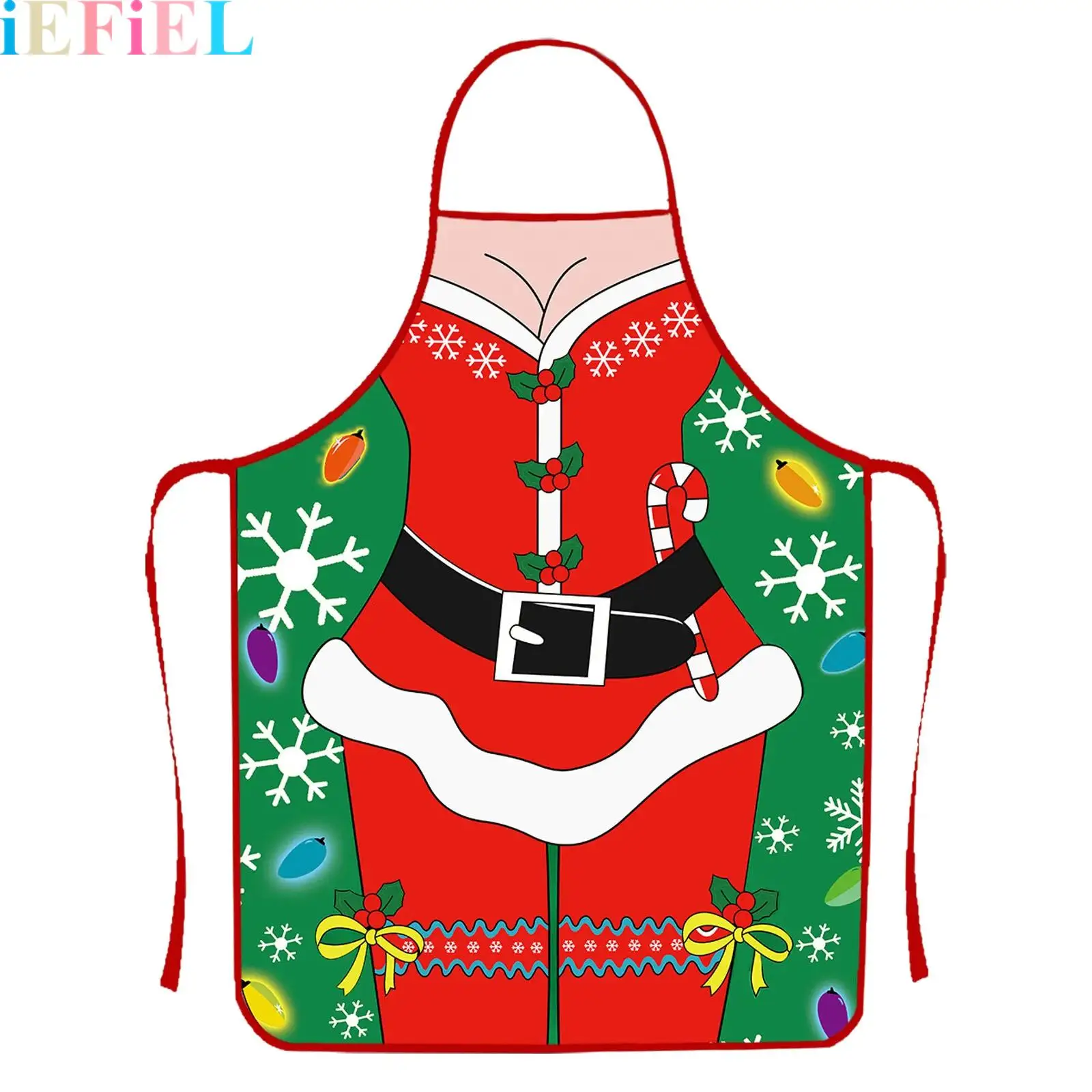 

1Pcs Christmas Apron Holiday Kitchen Apron Christmas Print Style Decoration Apron for Christmas House Cleaning Kitchen
