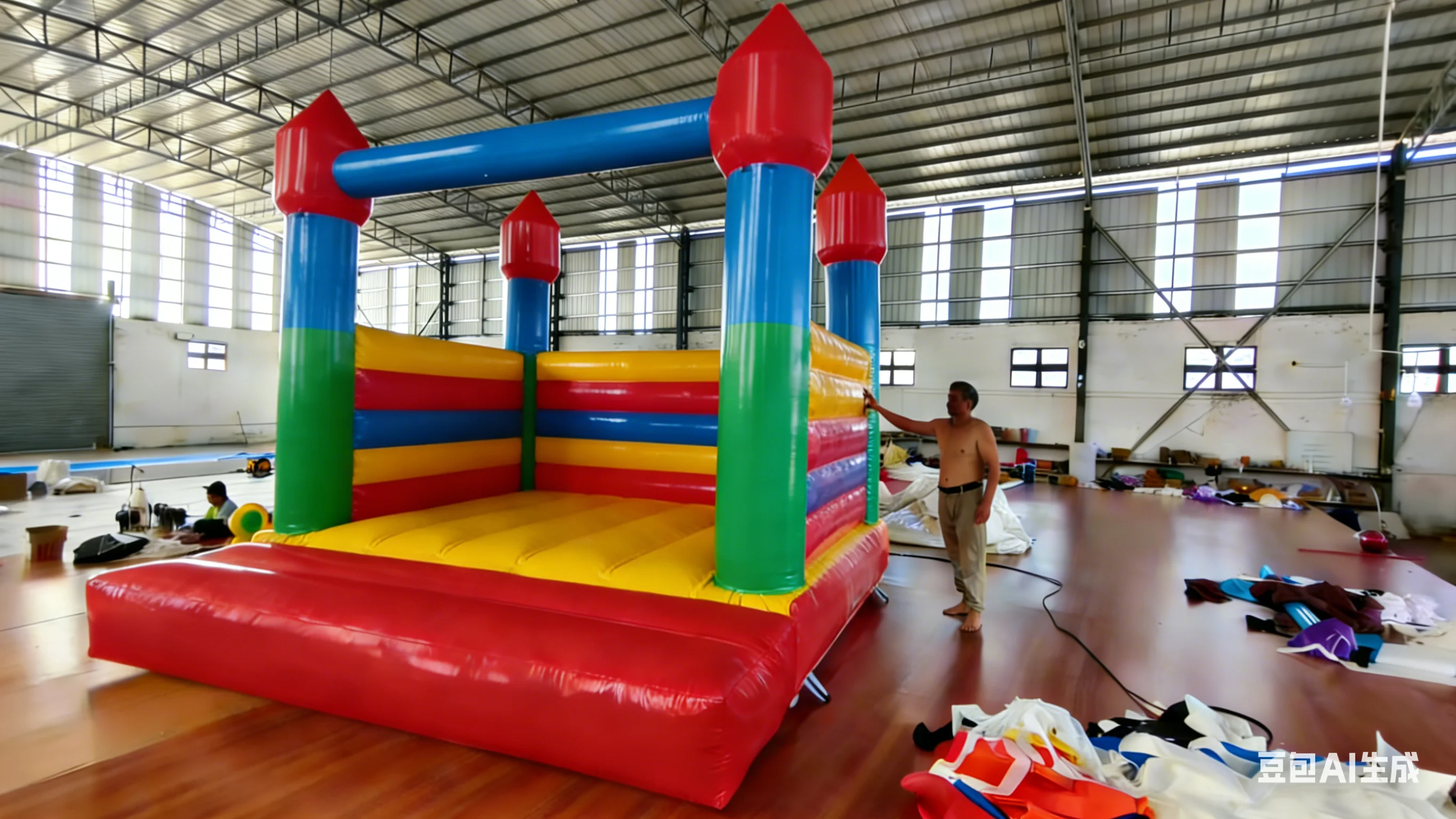 

Надувной батут из 100% ПВХ, разноцветный