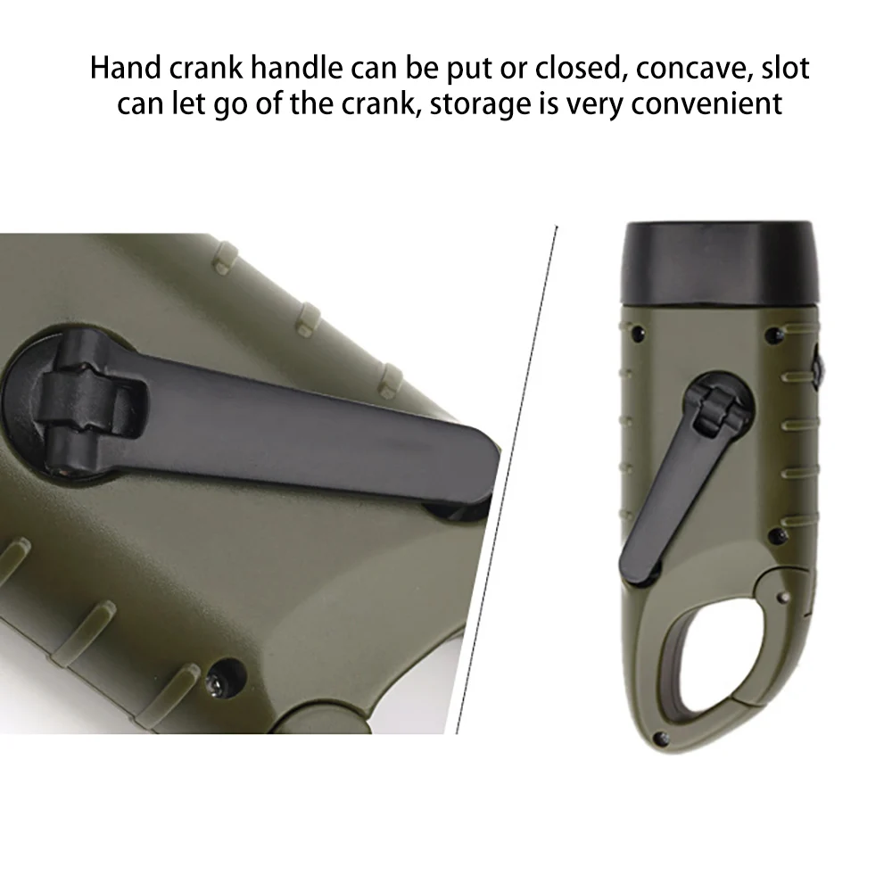 Mini Emergency LED Solar Hand Crank Dynamo Flashlight Rechargeable LED Night Light Charging Powerful Torch For Outdoor Camping