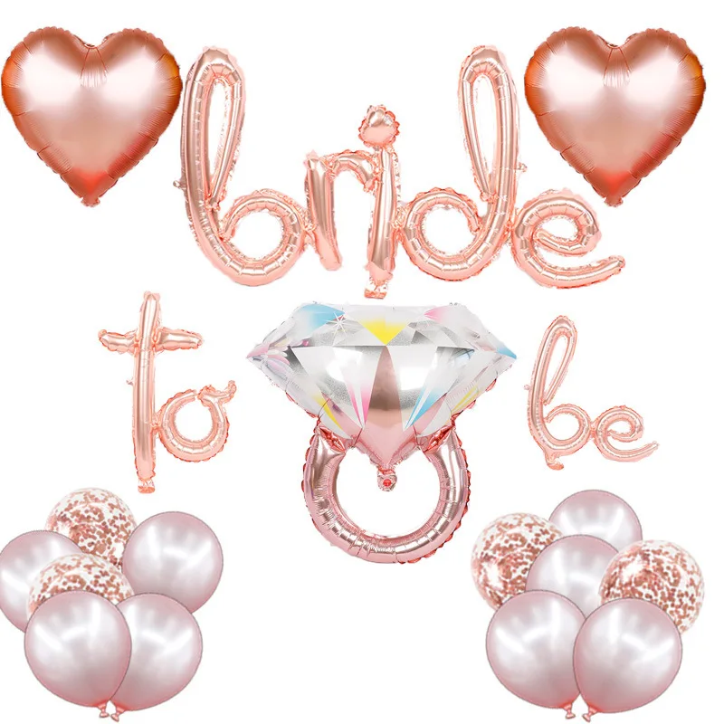 

Rose Gold Bride to be Script Ring Balloons Wedding Bridal Shower Just Married Foil Balloons Hen Bachelorette Party Decorations