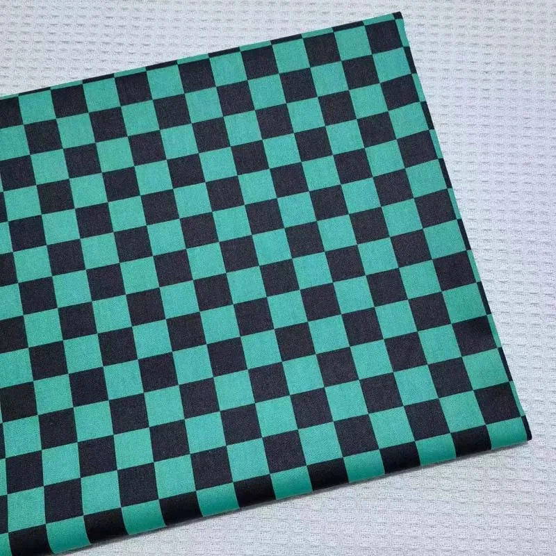 Mosaic Lattice Check Square BLACK GREEN PURPLE RED BLUE 100% Cotton Fabric For DIY Sheet Patchwork Clothes Craft Decor Cushion