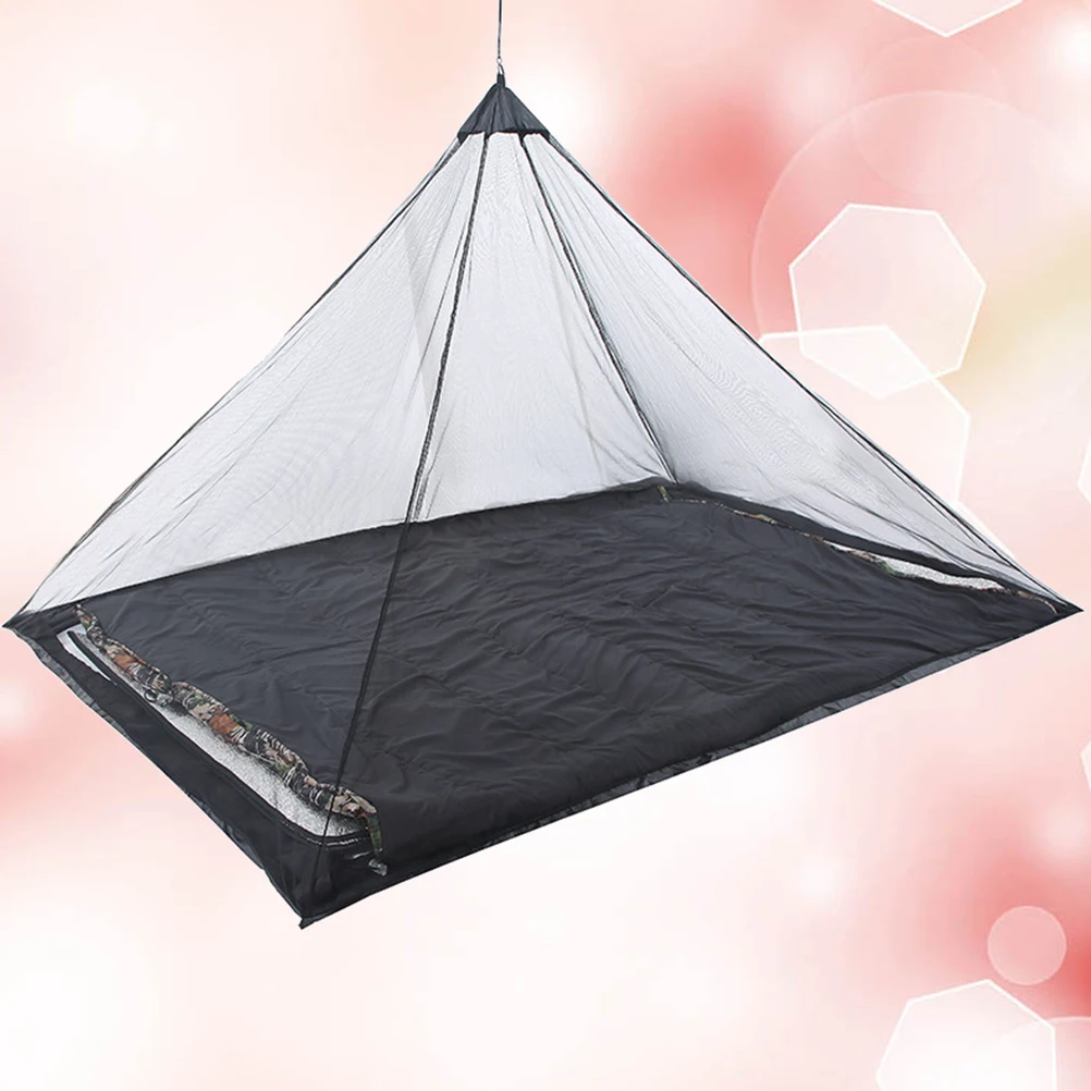 Tent Mosquito-proof Camping Nets Outdoor Bed Portable Triangle Black Individual