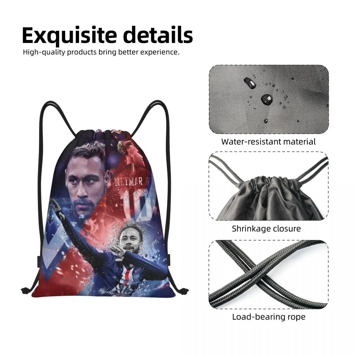 Neymars And Da Silvas Cute Drawstring Bags Gym Bag Infantry pack Sports activities Backpack Nerd