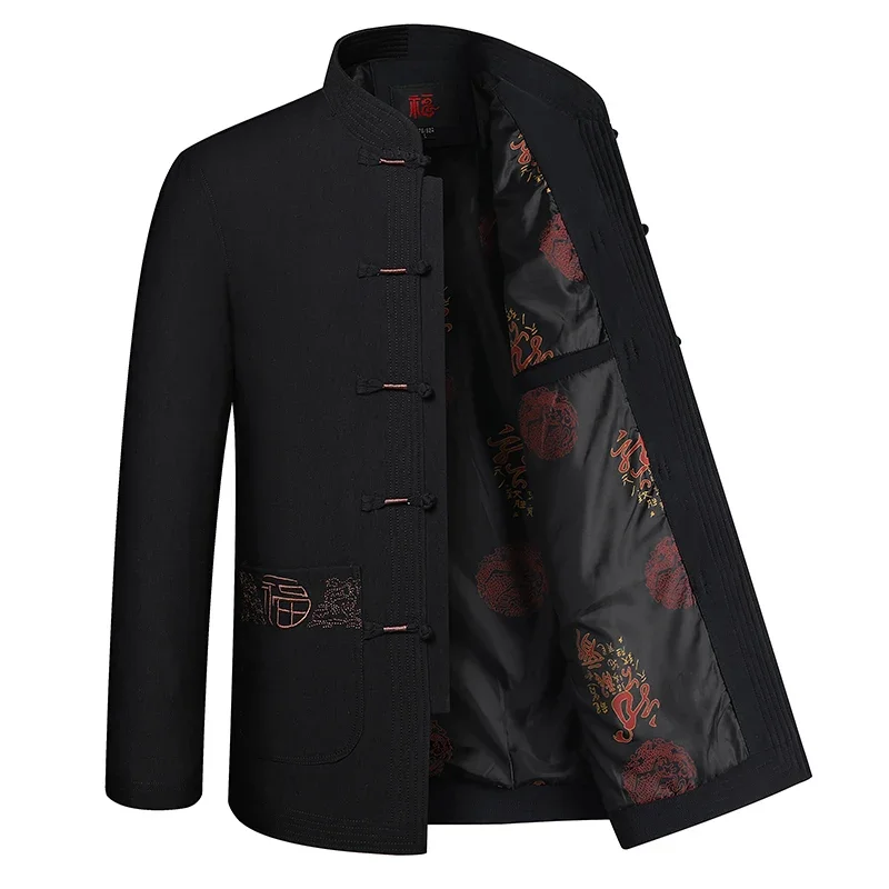 Spring and Autumn New Middle-aged and Elderly Men Father Tang Jacket Chinese Style Hanfu National Wind Grandpa Coat Jacket