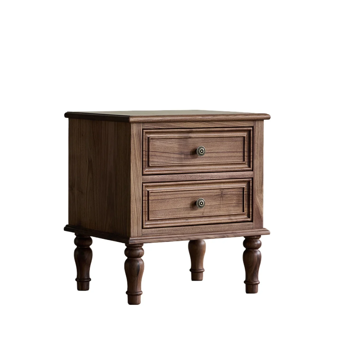 North American black walnut antique storage side cabinet, bedroom bedside table