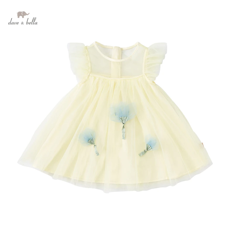 

DB2221710 dave bella summer baby girls cute mesh embroidery dress boutique gilrs party dress girl infant lolita clothes