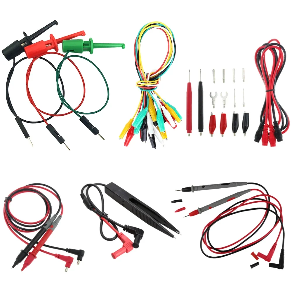 Multimeter Probe Hook Universal Multimeter Test Leads Banana Plug to Alligator Clips Test Hook Probe Needle-tip Wire Cable