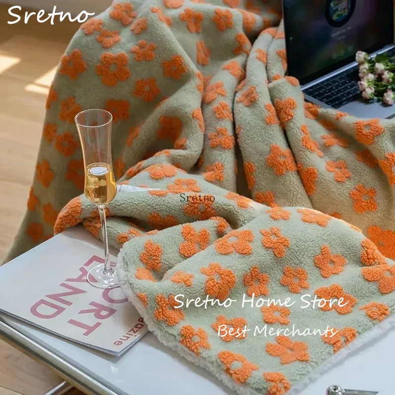 

Autumn and Winter Vintage Flowers Literature and Art Jacquard Cashmere Warm Blanket Bedroom Sofa Blanket Dormitory Thickened