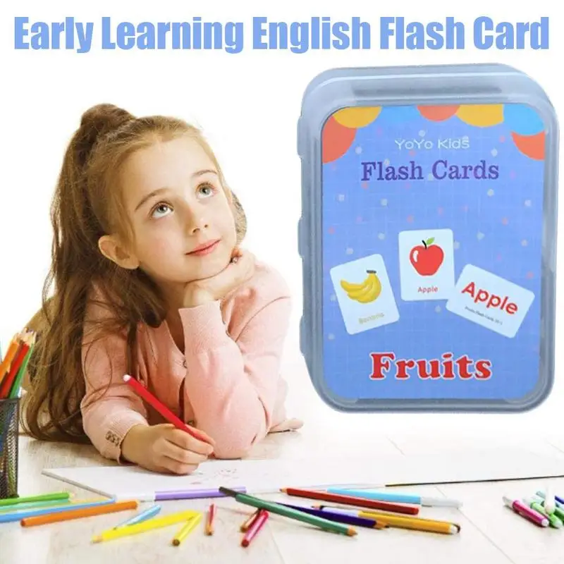 Learning Flashcards ABC Numbers Fruit Animal Body Educational Toys Classroom Aids Montessori Autism English Words Card for Kids