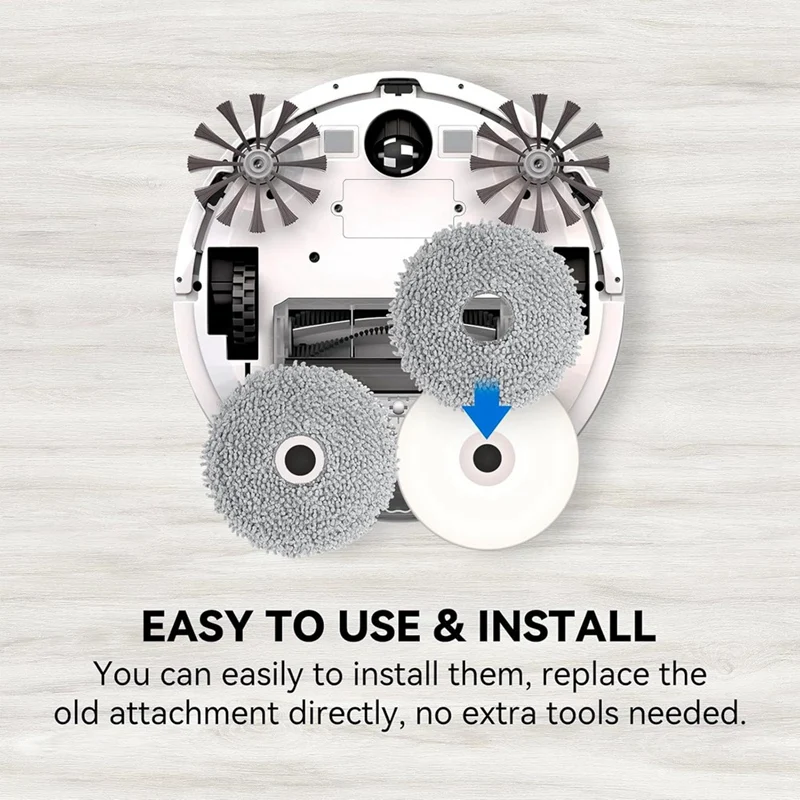 AT17 マイクロファイバー掃除機モップ布パッド Roborock Q Revo & Qrevo MaxV ロボット掃除機用 - 再利用可能で洗える交換部品