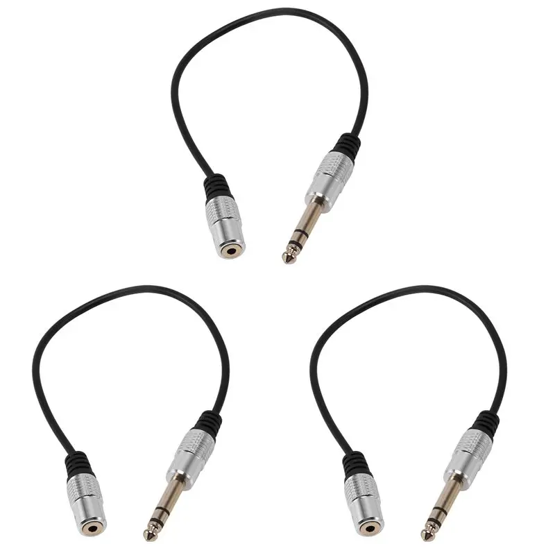 ABKQ-3X 1/4 Inch To 3.5Mm Stereo Adapter Cable 6.35Mm TRS Male To 3.5Mm Female Headphone Jack Converter AUX Connector Cable
