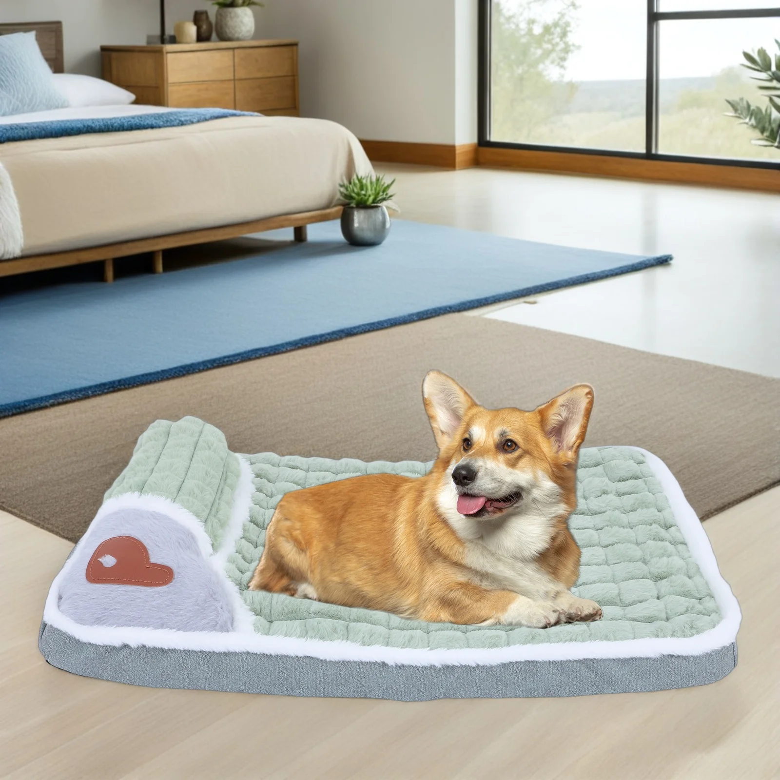 

Pet Mat Calming Puppy Bed Dog Crate Kennel Pad Sleeping Cushion Bolster Supplies Washable Beds