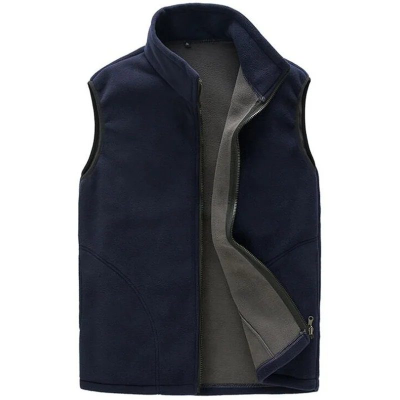 

Autumn Winter Fleece Vest Men Outwear Thick Warm Waistcoat Casual Thermal Windproof Sleeveless Jacket Windbreaker Vests Clothing