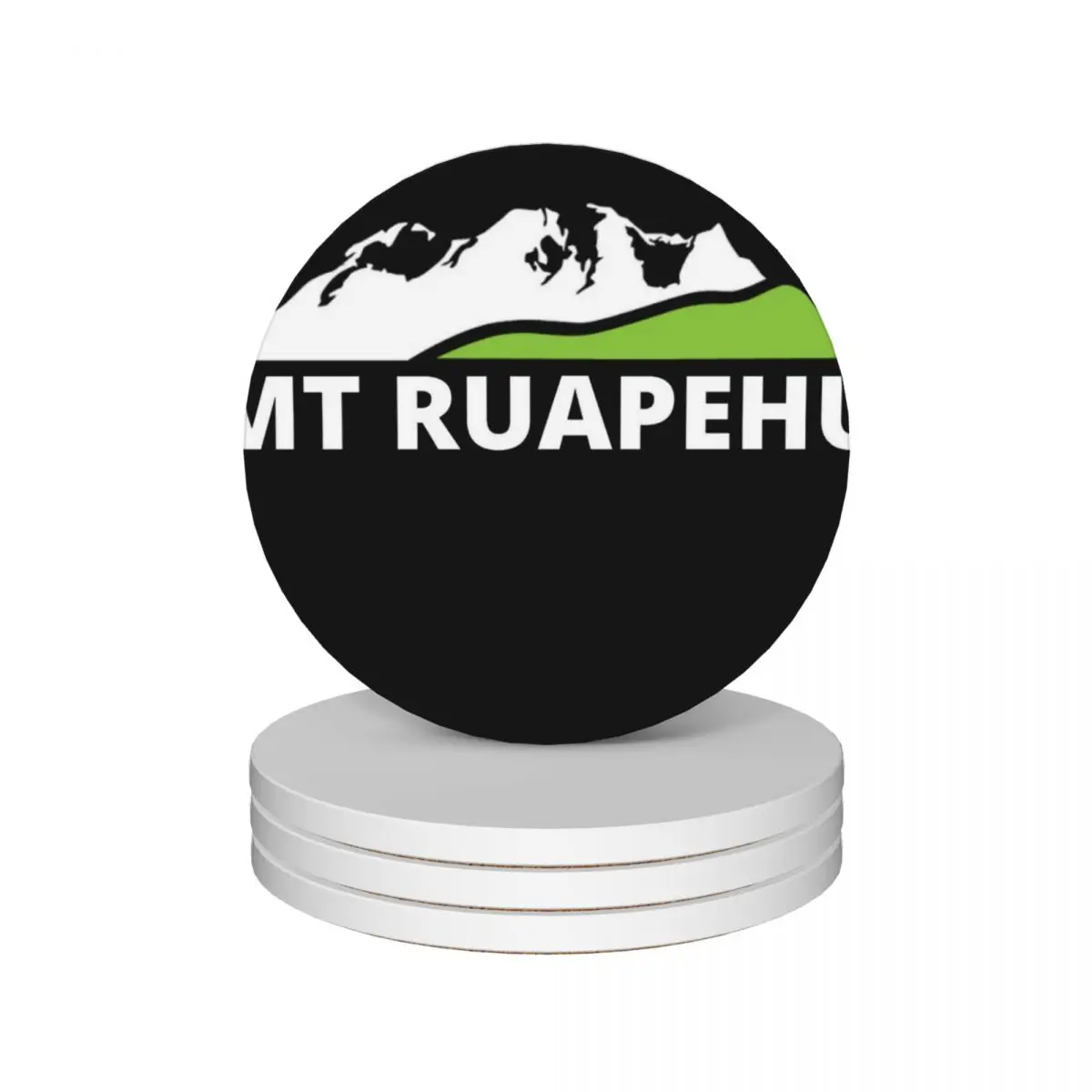 

Mt Ruapehu, New Zealand Ceramic Coasters (Set of 4) white anti slip Cup for tea Coasters