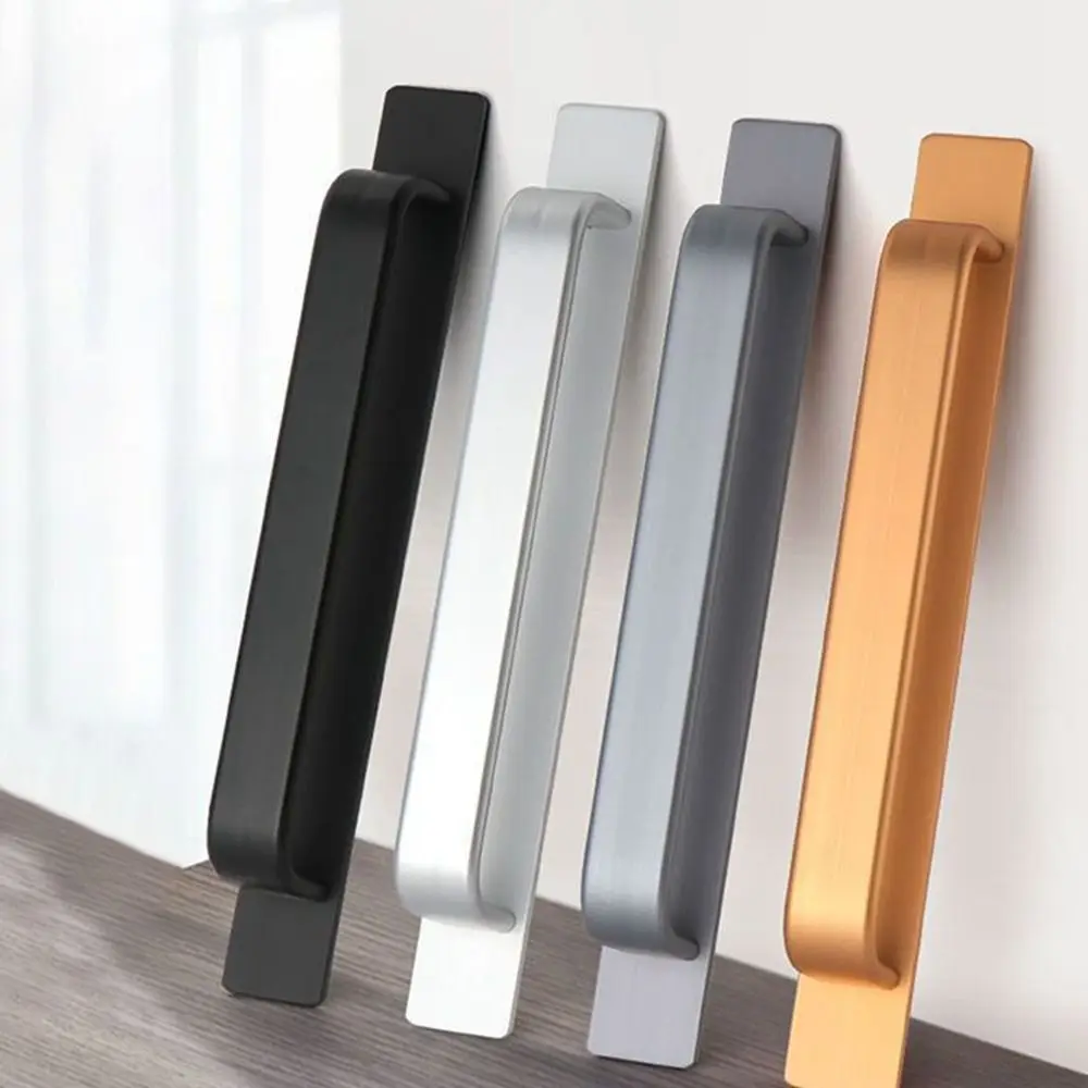 جديد سبائك الألومنيوم مقبض الباب الأجهزة ذاتية اللصق مقبض الباب سحب خزانة مقود الباب الحديث