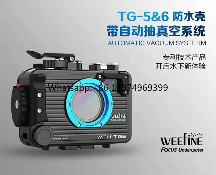 Weefine TG6 Housing for the TG5/TG6 scuba Diving Uw case With Built-in Vacuum System
