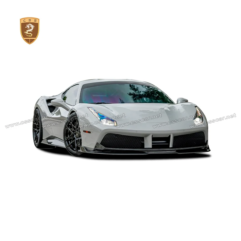 New Fashion V Style Dry Carbon Fiber Ferrari 488 Front Diffuser For Ferrari Front Bumper Lower Splitter Lip Car Bumpers Bodykit