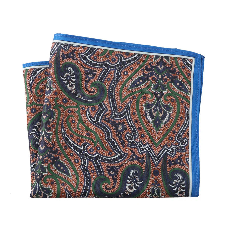 Vintage Paisley Dot Print Pocket Square for Men