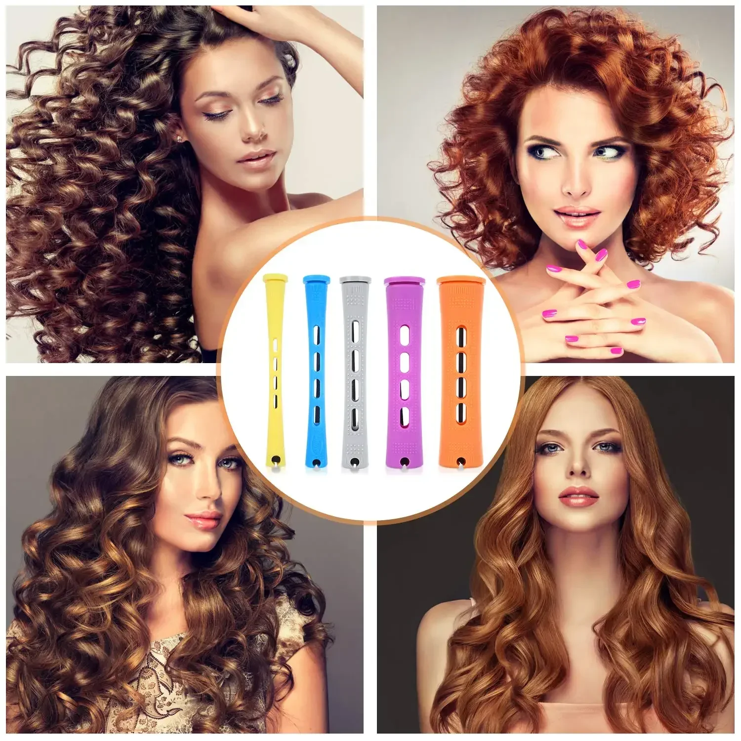 Stäbe, Eisen, Kunststoff, kalt, 5 Größen von Locken, 20 Stück Dauerwelle, Lockenwellenstangen, Dauerwellenstangen, Lockenstäbe, Haarstyling-Werkzeuge – Detail 4