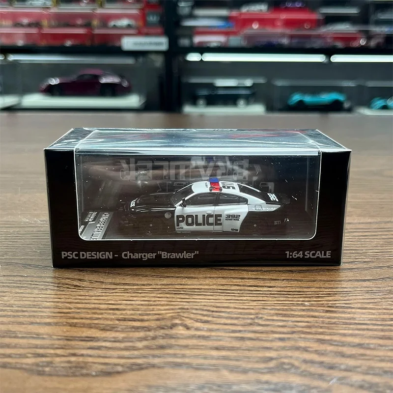 In Stock Tm Psc Design 1:64 Dodge Warhorse Charge Police Car Livery Alloy Micro-Die-Casting Car Model Custom Children'S Toy Gift