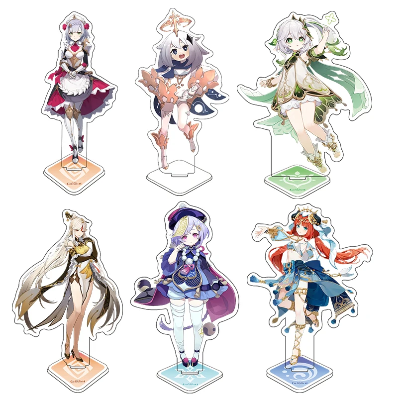 DIY Custom Standee Genshin Impact Acrylic Stands Anime Model Lyney Figurine Mika Figure Mona Figma Double Coated Desk Decoration