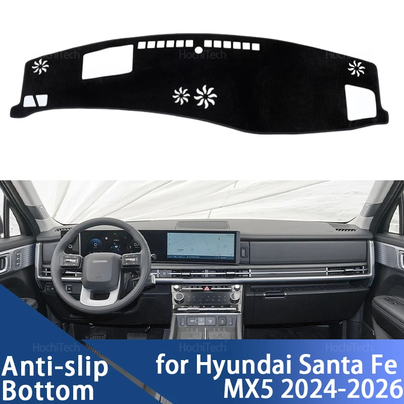 Für Hyundai Santa Fe MX5 2024 2025 2026 Armaturenbrett-Abdeckung Auto-Armaturenbrett-Abdeckung Armaturenbrett-Matte Teppich Sonnenschutzauflage Kissen Auto