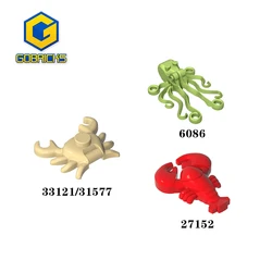 Gobricks 1PCS 33121 Animal Bricks Crab Parts 27152 Lobster Assembly Building Block Creative DIY Educational Toy Model Adult Gift