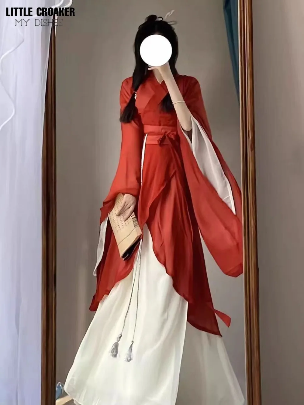 Originale pesatura Hanboks Wei Jin Hanfu donne cintura Cross Neck carnevale di Halloween antico cinese Wuxia Costume donna