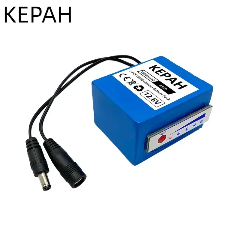 12V professional lithium battery 12V 3s2p battery 10500mah indicator used for fish detector underwater fishing camera original