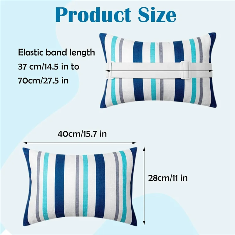 AS96-2 шт. шезлонг подушка для головы с ремешком уличная водонепроницаемая подушка для подголовника шеи с регулируемой резинкой