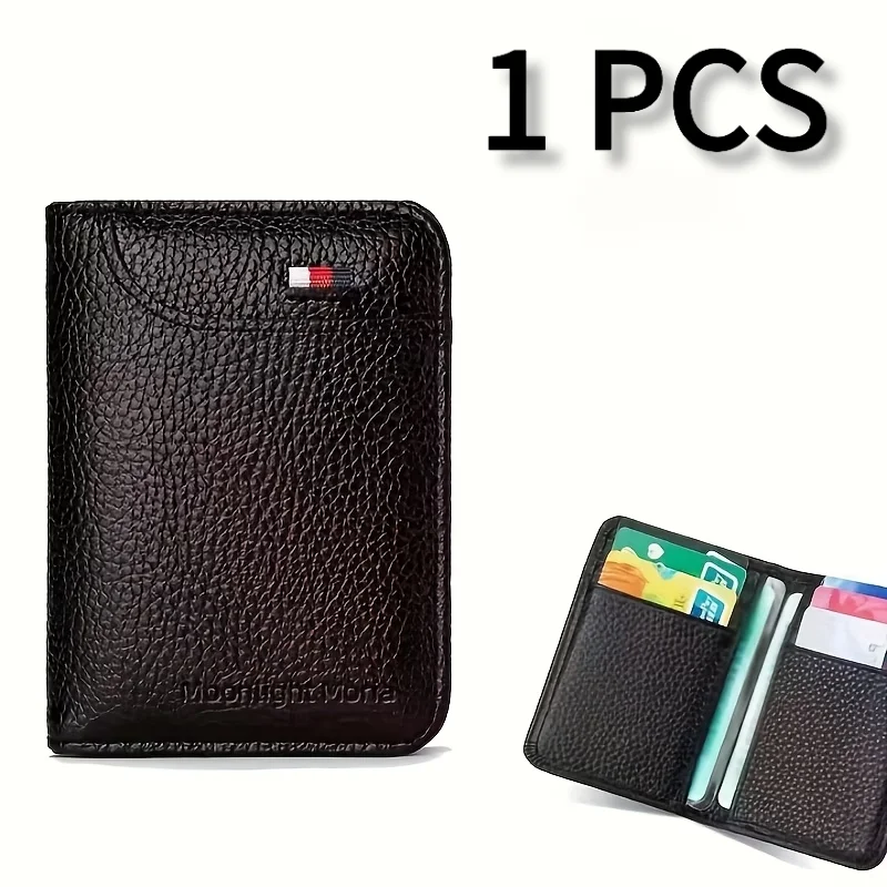 1Pc Slim Anti-Magnetic PU Card Holder, Multi Slots Cards Cash License, Minimal Portable Wallet for Men Women