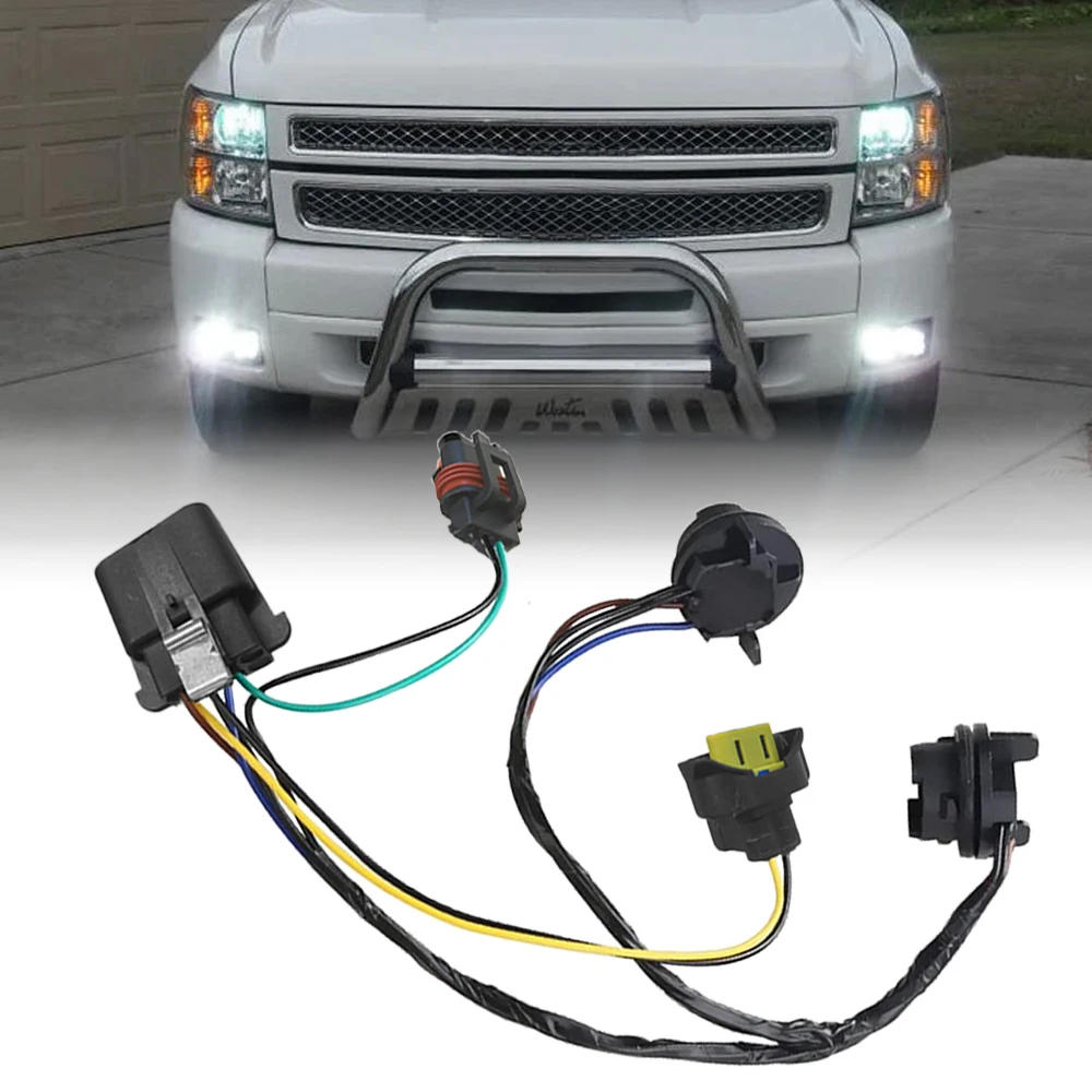 Headlight Relay Wiring Harness Socket Plugs Set for Chevrolet Silverado 1500 2500 HD 3500 HD 2014 2013 2012 2011 2010 2009 2008