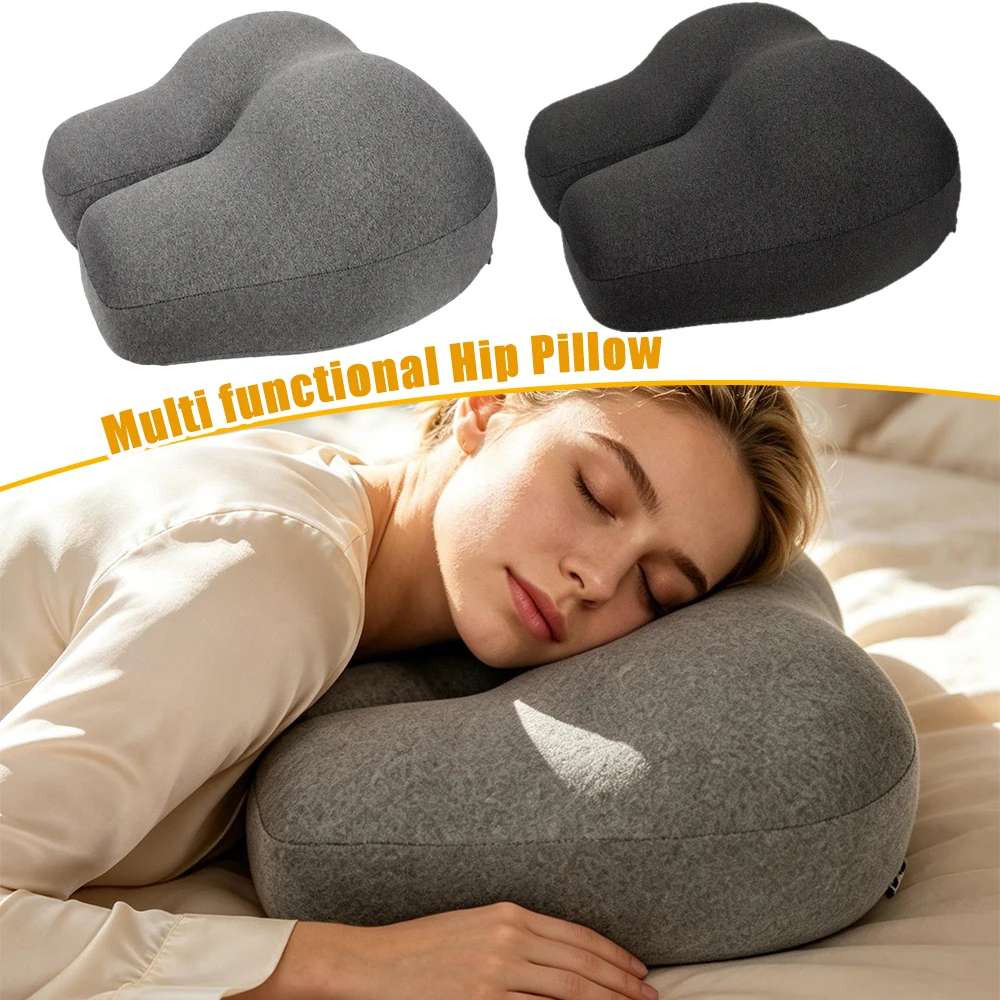 Side Sleeping Butt Shape Pillow Arm Rest Memory Foam Neck Cervical Support Pillow Removable Washable Cover No Hand Pressure