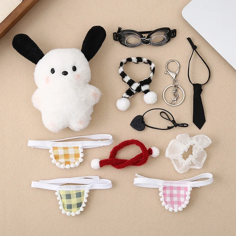 

Plush Dog Doll Hanging Ornament Backbag Keychains Car Keyring Decoration Cute Cross Dressing Kawaii Stuffed Toy Pendants Gift