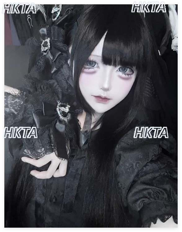 

Субкультура Y2k Массовое производство Кружевной бант Темные стразы Черная шпилька Аксессуары для волос Женщины Хэллоуин Рукава Заколки для волос