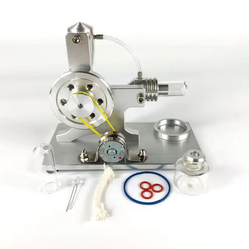 Stirling engine model, external combustion engine, physical toy, steam engine, L-shaped colorful LED lights
