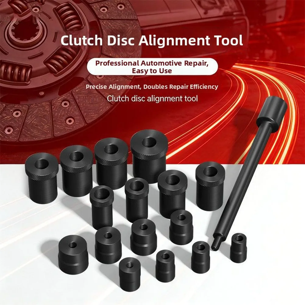 17PCS Carbon Steel Clutch Alignment Tool Kit Flywheel Pilot Hole Centering Set For Automotive Transmission Repair Tool