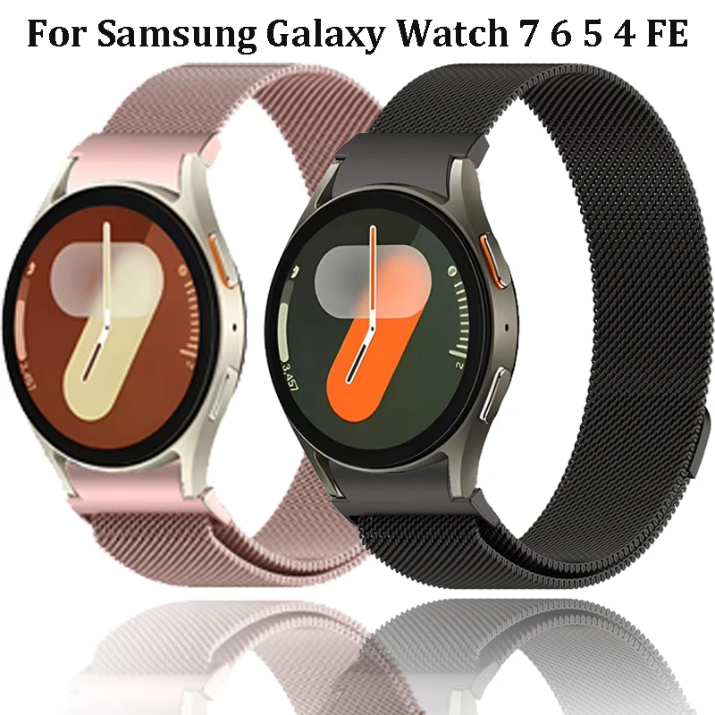 No Gap Milanese Loop für Samsung Galaxy Watch 7 6 5 4 FE 40 44 mm magnetisches, atmungsaktives Metallband Watch 4 6 Classic 47/46 mm Correa
